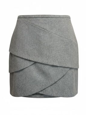 Michael Kors Collection Banker Melange Virgin Wool Mini Skirt Italy US 10